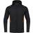 JAKO Challenge Hooded Leisure Jacket - Black Melange/Neon Orange (9821-506)