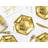 PartyDeco Pappersassietter Happy New Year Guld Hexagon Celebrate 6-pack