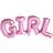 PartyDeco Foil Balloon Lettering Girl for Baby Shower Gender Reveal Party Celebration, 74x33cm, Pink (Girl)