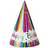 Unique Party 49571 Rainbow Ribbons Birthday Party Hats, Pack of 8