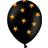 PartyDeco Ballon 30 cm Sort med Stjerner