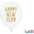 PartyDeco Ballon 30 cm Hvid med Happy NewYear