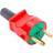 Elworks Plug s8 prof round w/earth red/green