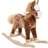 Homcom Wooden Rocking Horse, Brown