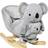 Homcom Kids Plush Ride-On Rocking Horse Koala-shaped Toy w/ Gloved Doll Grey