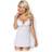 Obsessive 810-BAB-2 Babydoll & Thong White L/XL