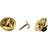 Creativ Company Brocheknap, diam. 11,5 mm, forgyldt, 25 stk. 1 pk