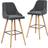 vidaXL Velvet 2-pack Barstol 106cm 2stk