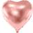 Vegaoo Aluminiumballong Hjärta rosa guld 45 cm