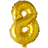 Globos Guld folieballon som tallet 8