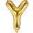PartyDeco Letter Balloons 'Y' 35 cm Gold
