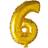 Globos Guld folieballon som tallet 6