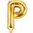 PartyDeco Letter Balloons 'P' 35 cm Gold