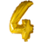 Globos Guld folieballon som tallet 4