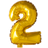 Globos Guld folieballon som tallet 2