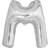 Amscan 9909562 9909562-Silver Letter M SuperShape Foil Balloon-44, Silver