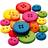 Creativ Company Knapper i træ diameter 12-20 mm assorteret farver kinesisk bærtræ 360stk