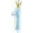 PartyDeco XXL Number 1 Foil Balloon with Golden Crown for Your Child's First Birthday (Blue)