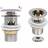 vidaXL Push Drain with Overflow Function Silver 6.4x6.4x9.1 cm
