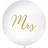 PartyDeco Kæmpeballon pastel hvid mrs i guld