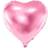 PartyDeco Foil Ballons Heart 45cm Light Pink