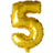 Globos Guld folieballon som tallet 5