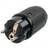 Elworks Stikprop m/side-jord IP44 sort gummi (5 stk