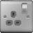 Masterplug BG Brushed Steel Switched Socket 13a 1 Gang