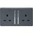 Trendi 2 Gang 13 Amp Switched Socket Warm Grey