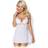 Obsessive 810-BAB-2 Babydoll & Thong White S/M