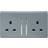 Trendi 2 Gang 13 Amp Switched Socket Cool Grey