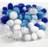 Creativ Company Pompoms, D: 15 20 mm, light blue, dark blue, white, 48 asstd. 1 pack