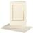Creativ Company Passepartoutkort med kuvert, kort str. 10,5x15 cm, hulstr. 6,5x8,8 cm, off-white, rektangulær med guldkant, 10sæt