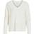 Vila Ril Oversize V-Neck Knitted Pullover - White/White Alyssum