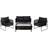 Venture Design Utah Loungeset, 1 Bord inkl. 2 Stolar & 1 Soffor