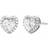 Michael Kors Brilliance Heart Cluster Stud Earrings - Silver/Transparent