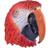 Bristol Novelty Unisex papegoja gummi huvudmask Red/White/Black/Orange One Size