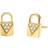 Michael Kors Mercer Link Padlock Pave Stud Earrings - Gold/Transparent