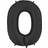 Grabo Nummerballon Nr. 0 Metallisk Ballon 90 Cm Sort Black