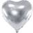 PartyDeco Foil Ballons Heart 45cm Silver