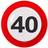 Folat 40th Birthday Traffic Sign Paper Plates 8 pieces