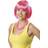 Folat paryk bobline dame 58 cm polyester pink