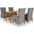 vidaXL 3068741 Matgrupp, 1 Bord inkl. 4 Stolar
