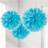 Amscan pomponer festdekoration 40,6 cm 3 stk regnbue Light blue
