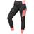 Dublin Power Performance Silicone Full Seat Riding Tights - Black/Coral