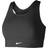 NIKE Dri-FIT Swoosh Medium-Support 1-Piece Padded Longline Sports Bra - Black/White