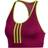 adidas Don't Rest Alphaskin Padded 3-Stripes Bra - Power Berry/Semi Solar Slime