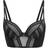 Gossard Shadow Mesh Longline Plunge Bra - Black/Grey