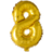 PartyDeco Foil Balloon Number 8 86cm Gold