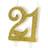 PartyDeco Kagelys 21 Guld